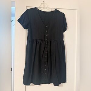 Madewell Black V-Neck Midi Dress